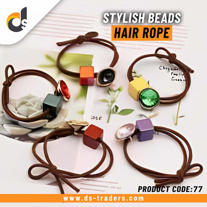 Stylish Beads Elastic Hair Rope