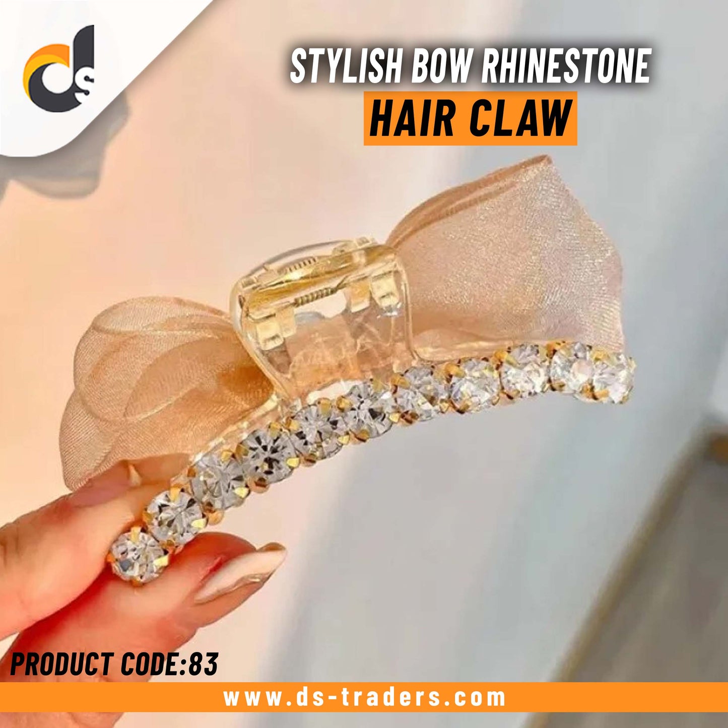 Stylish Bow Rhinestone Hair Claw