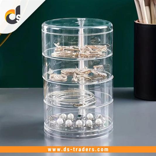 Transparent Rotating Jewelry Storage Organizer Box