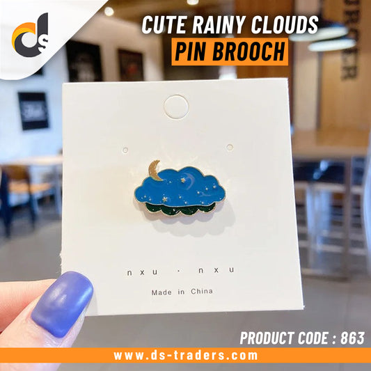 Cute Rainy Clouds Pin Brooch