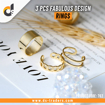 3 Pcs Fabulous Design Rings