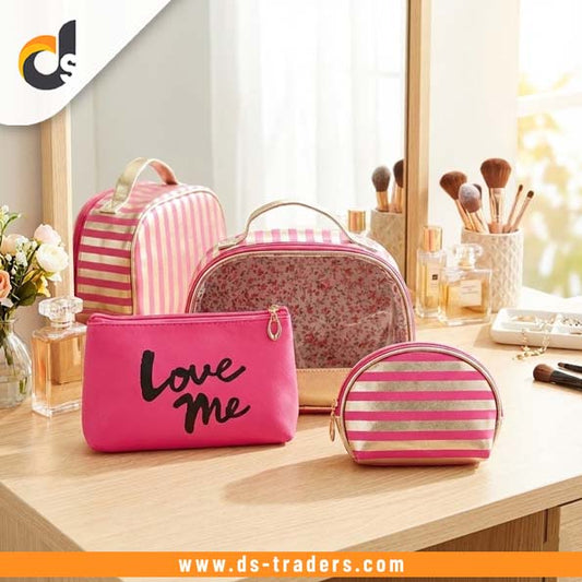 3PCs Portable Travel Makeup & Cosmetic Bags