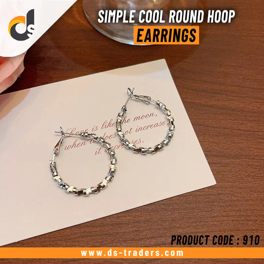 Simple Cool Round Hoop Earrings