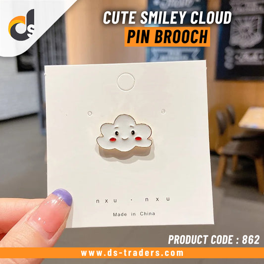 Cute Smiley Cloud Shape Pin Brooch