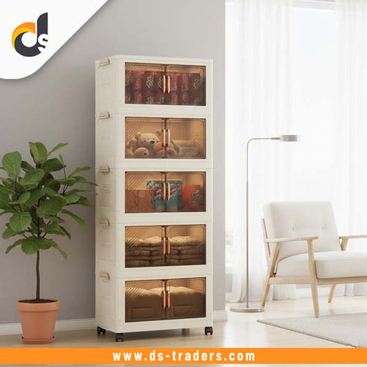 5 Layer Storage Cabinet with Transparent Doors