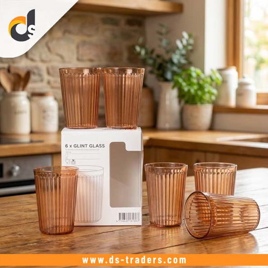 6PCs Plastic Glint Glass