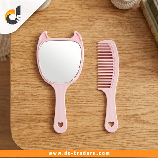 2 In 1 Hand Mirror Comb Set