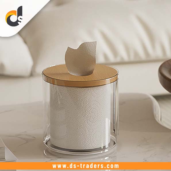 Round Transparent Acrylic Tissue Box