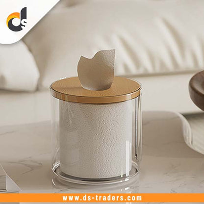 Round Transparent Acrylic Tissue Box