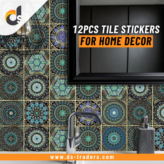 Premium Quality 12pcs Self Adhesive Tile Stickers Impressive Design for Home Decor