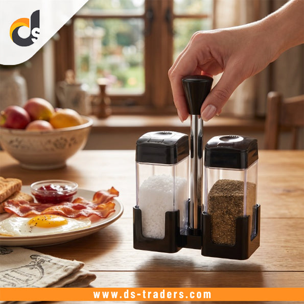 Elegant Glass Salt & Pepper Cruet Set