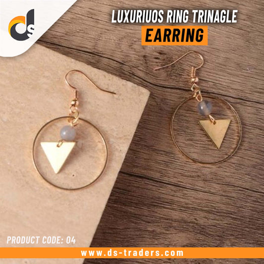 Luxurious Ring Triangle Earrings