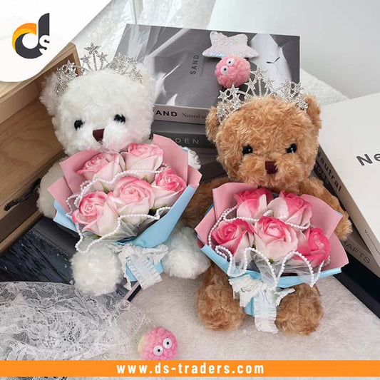 Creative Teddy Bear Floral Bouquet Gift Box