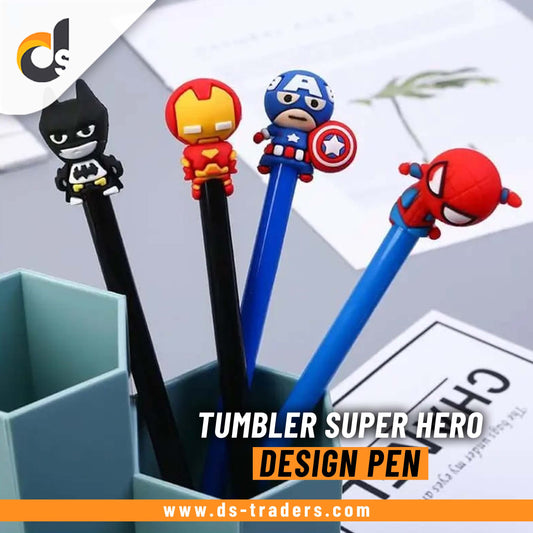 Cute Tumbler Super Hero Design Pen (Random Design)
