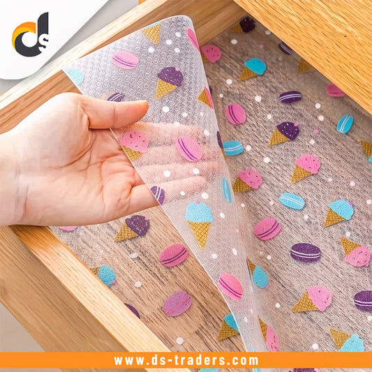Anti-Slip Ice Cream PVC Drawer & Fridge Sheet Roll