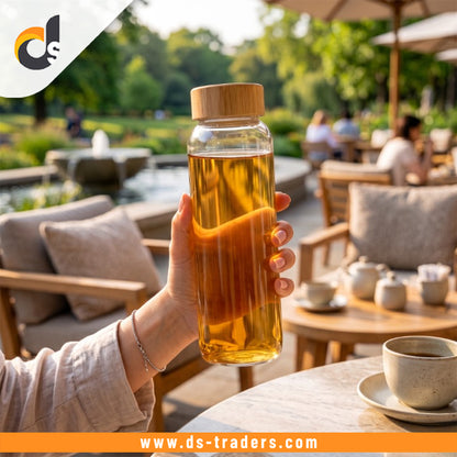 Elegant Glass Bottle With Wooden Cap 550ML
