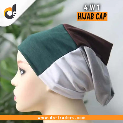 4 in 1 Muslim hijab cap Random Colors