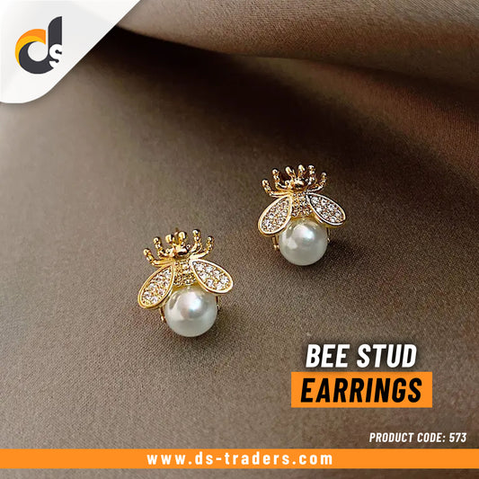 Bee Pearl Stud Earrings - Ds Traders