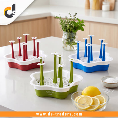 Floral Glassware Drying Storage Rack