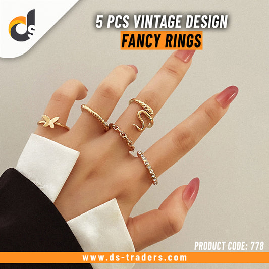 5 Pcs Vintage Design Fancy Rings