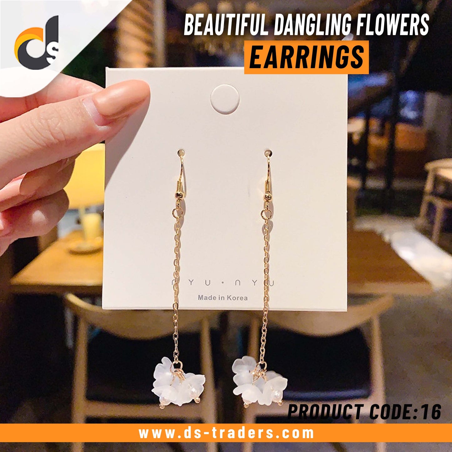 Beautiful Dangling Flowers Earrings