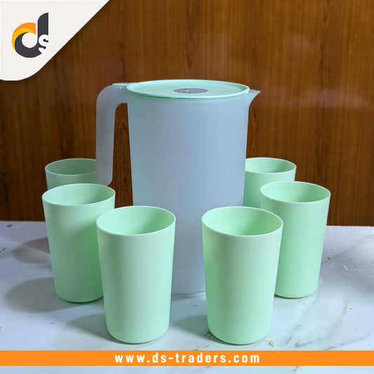 Portable Plastic Jug And 6 Glass