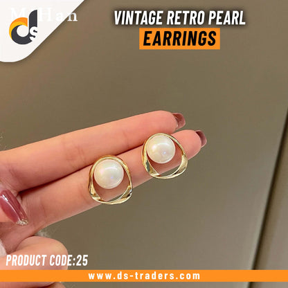 Vintage Retro Pearl Earrings