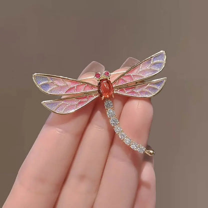 Elegant Dragonfly Crystal Pin Brooch