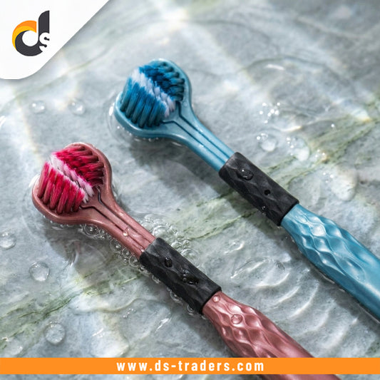 1Pcs Triple Head Soft Bristle Toothbrush