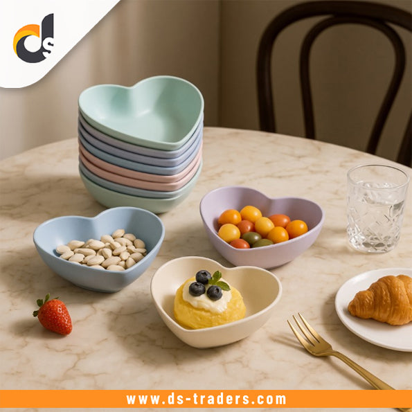 10PCs Multi-Color Heart Plate Set