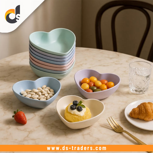 10PCs Multi-Color Heart Plate Set