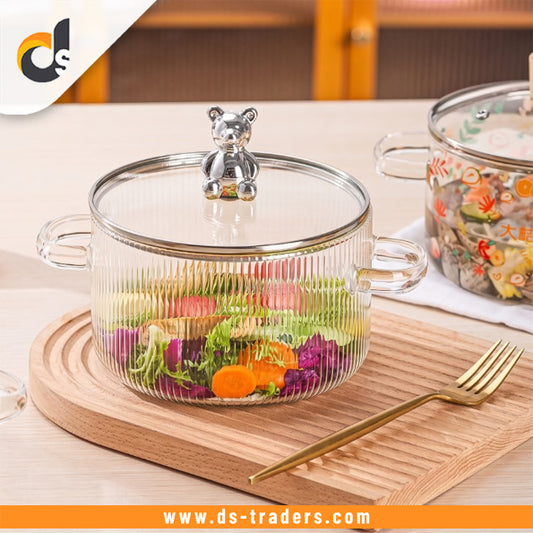 Transparent Heat Resistant Glass Cooking Pot 1600ML