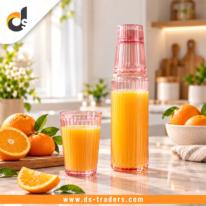 Elegant Pastel Bottle With Drinking Glass 850ML