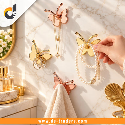 Elegant Butterfly Adhesive Metallic Wall Hook