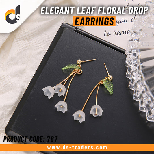 Elegant Leaf Floral Drop Earrings