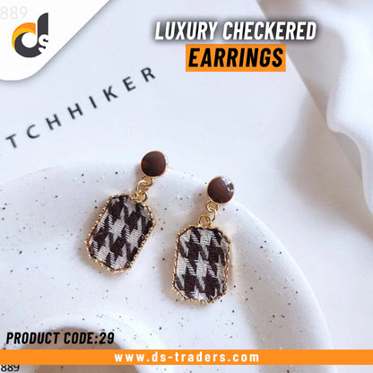 Luxury Checkered Earrings