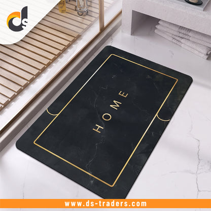 Elegant Gold Border Bathroom Mat (Random Design)