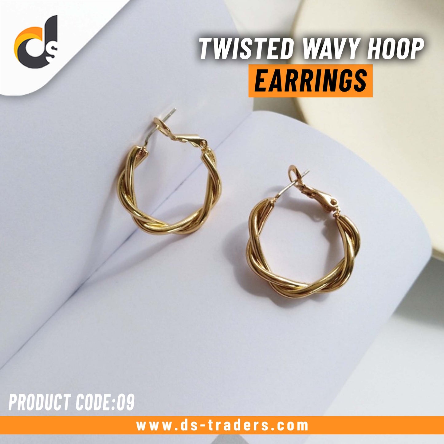 Twisted Wavy Hoop earrings
