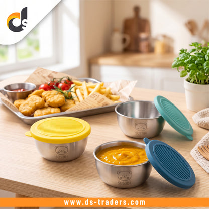 4PCs Stainless Steel Sauce Cups With Lids