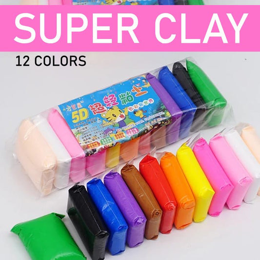12 Colors Super Clay Art DIY Clay with Modelling Tools - DS Traders