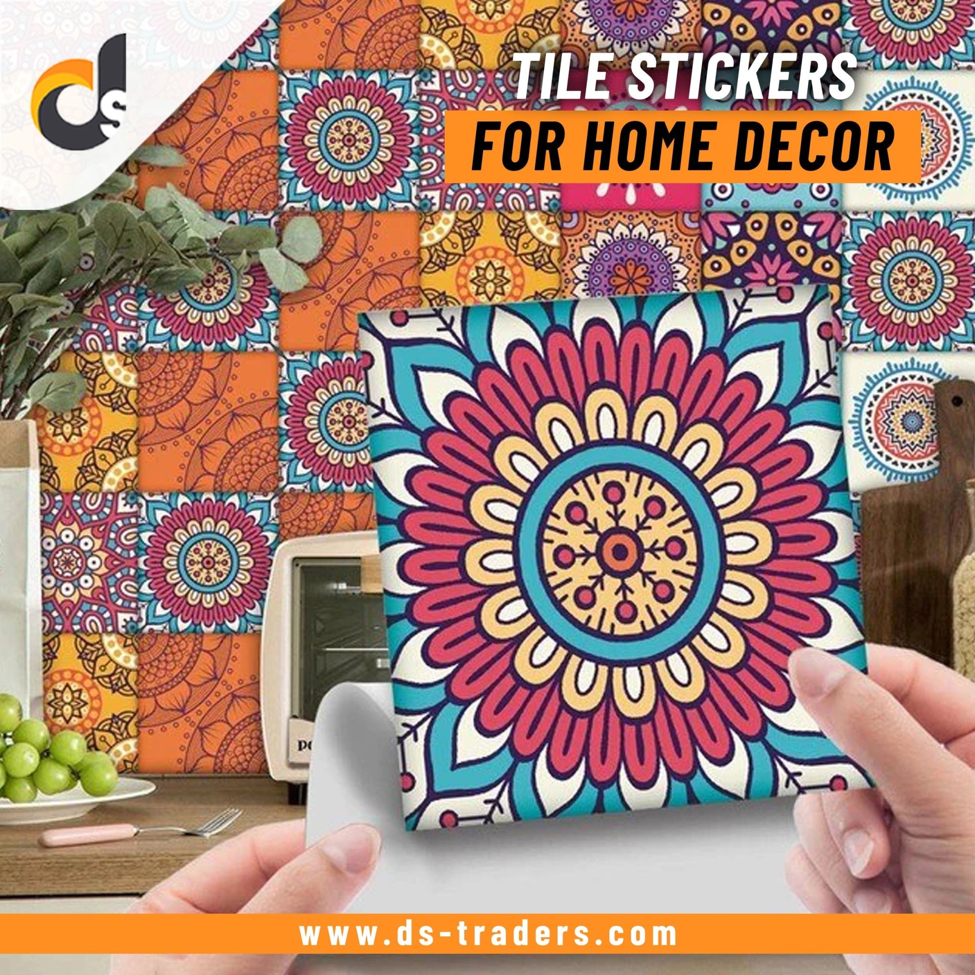 12pcs Self Adhesive Tile Stickers for Home Decor - DS Traders