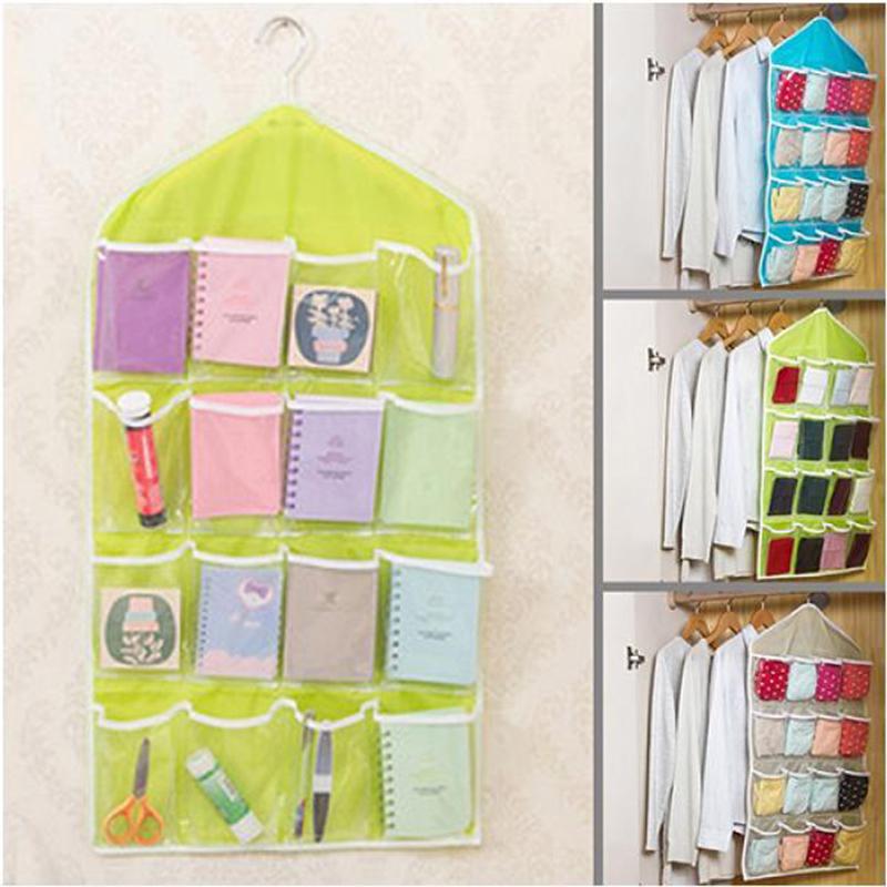 Multi-Purpose 16 Pocket Clear Hanging Closet Organizer Storage Bag – All  About Tidy
