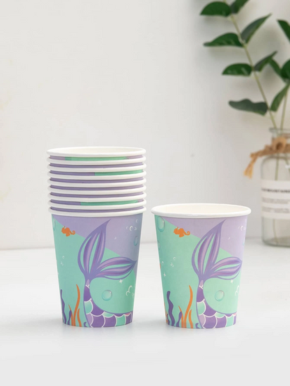 Pack Of 6 - Printed Plastic Water Glass.