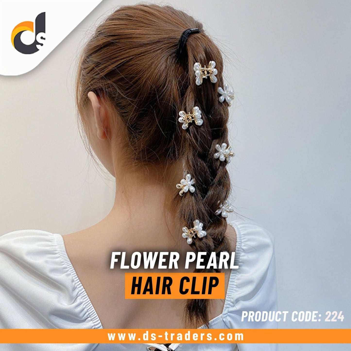 1Pc Cute Pearl Flower Hair Clip - DS Traders