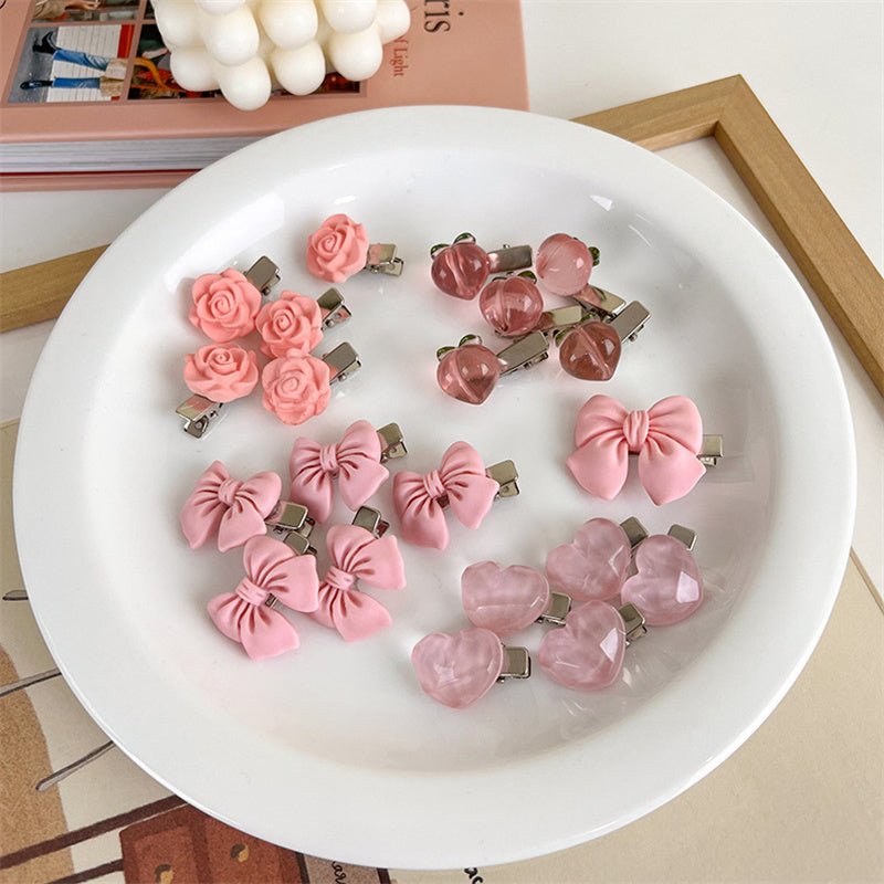 2Pcs Bow & Rose Hair Clip - DS Traders