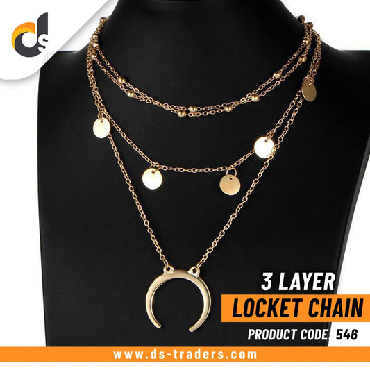 3 Layer Locket Chain - DS Traders