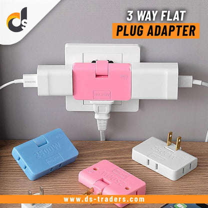 3 Way Flat Plug Adapter Power Plug. - DS Traders