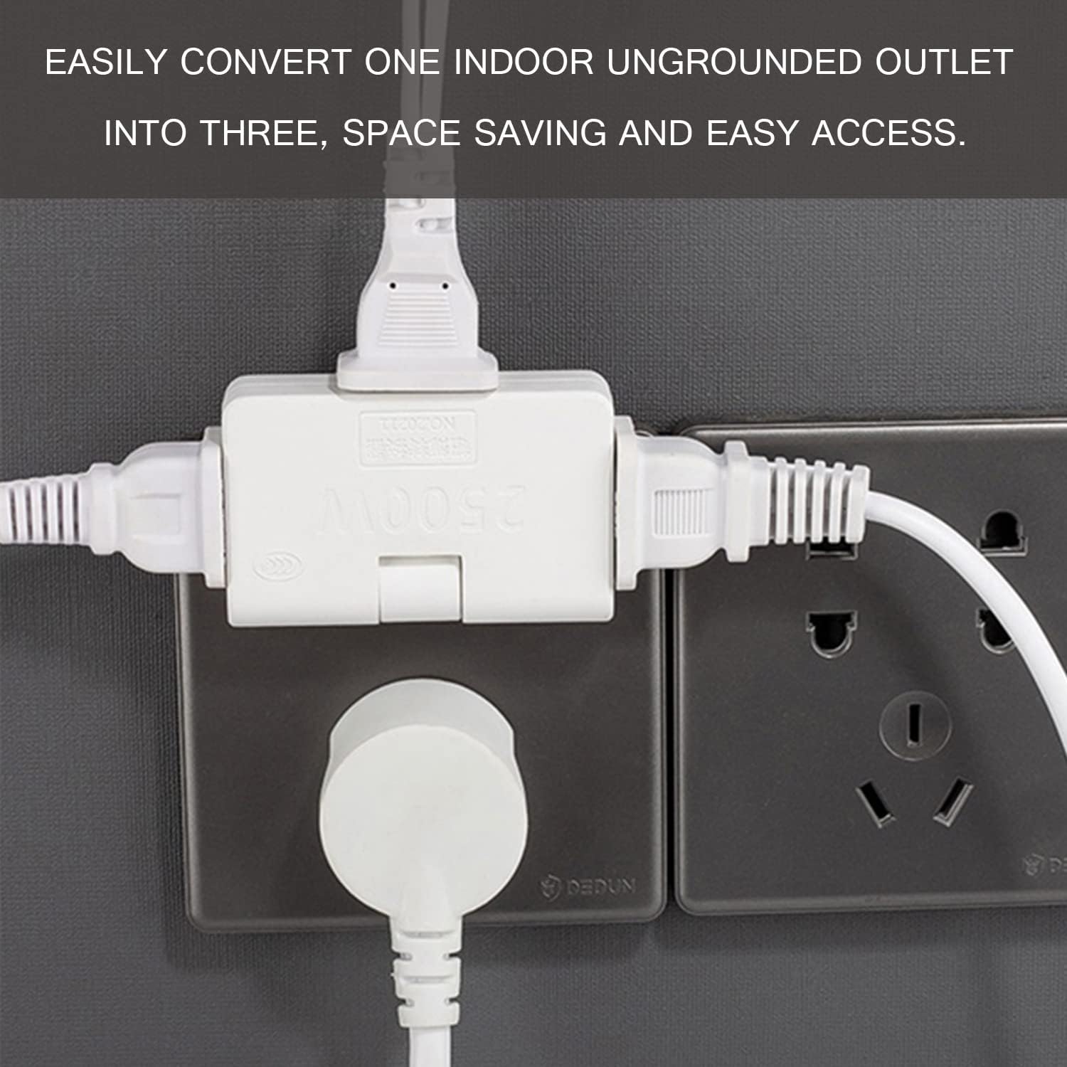 3 Way Flat Plug Adapter Power Plug. - DS Traders