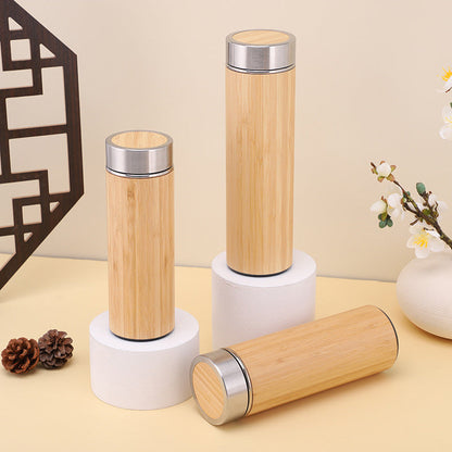 Vacuum Insulated Bamboo Coffee Mugs.
