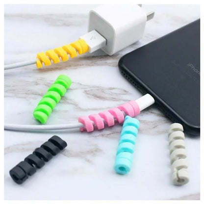 4 Pcs Pack Of Spiral Silicone Cable Protectors. - DS Traders